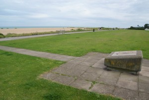 The memorial at Walmer Beach, where Caesar is thought to have landed.