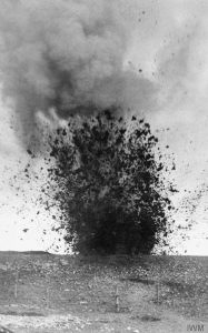 A heavy shell bursting during the battle. IWM Q.55533